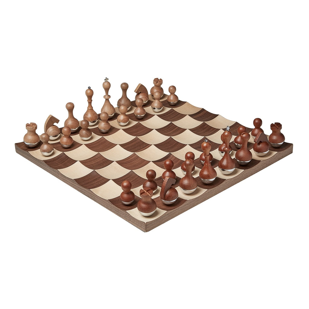Maple and Walnut concave chess set