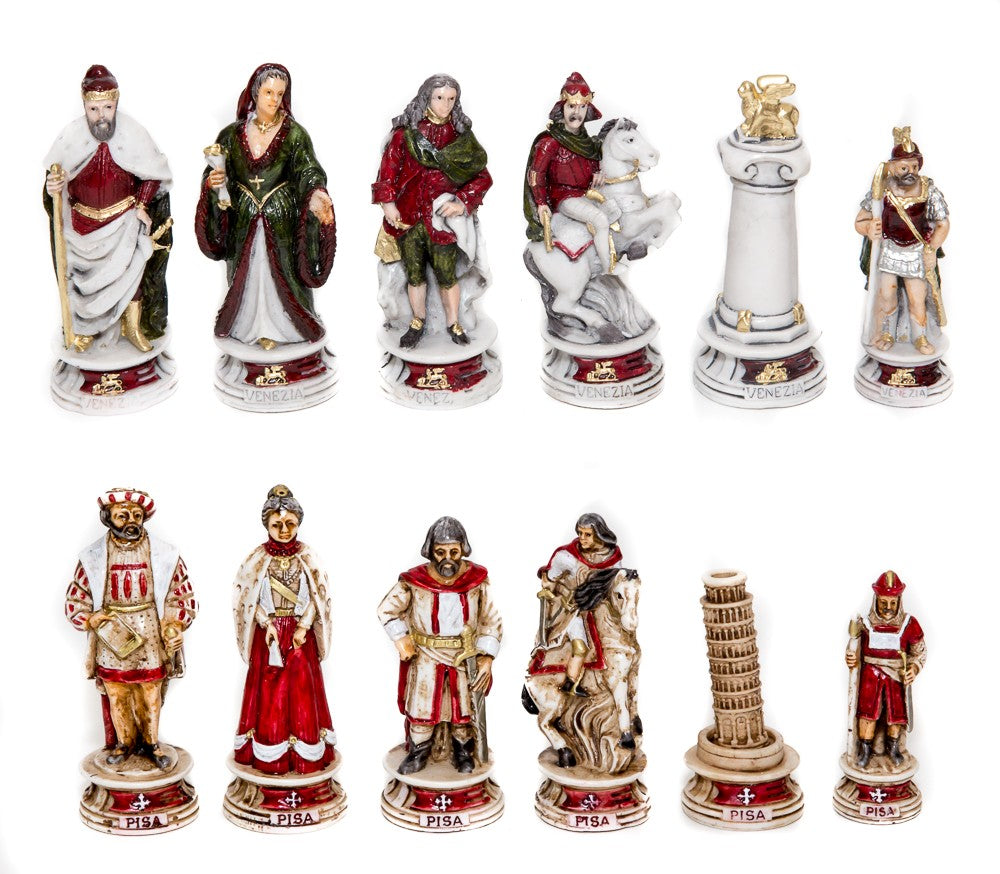 Pisa and Venice Chessmen and Superior Board