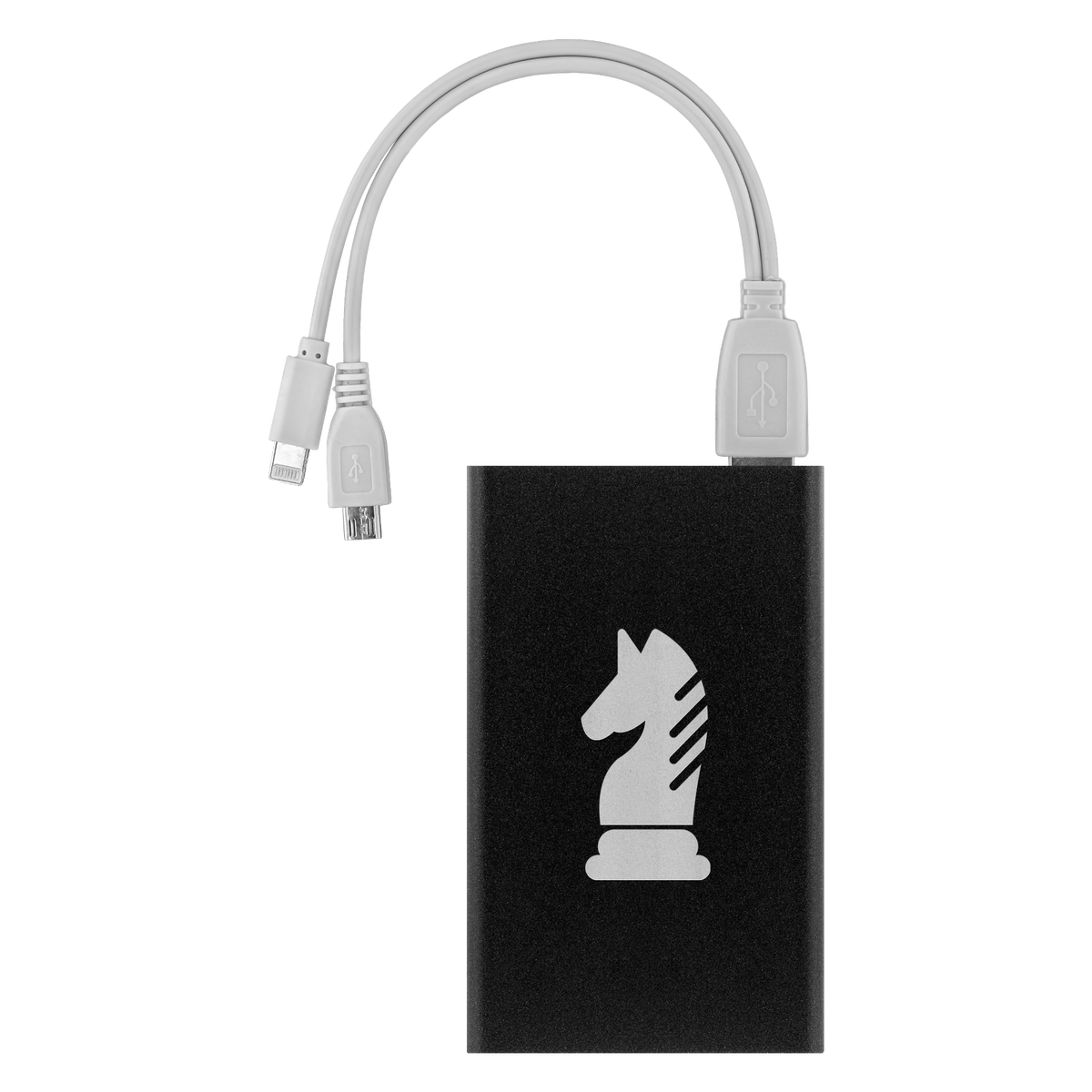 Chess Knight laser etched Lithium-Ion power bank