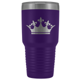 Laser etched Queen Tiara 30 Ounce stainless steel Vacuum insulated hot and cold beverage Tumbler